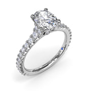 Sophisticated Side Cluster Diamond Band Engagement Ring