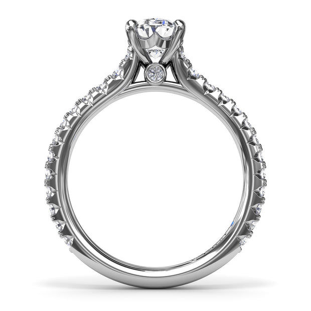 Sophisticated Side Cluster Diamond Band Engagement Ring