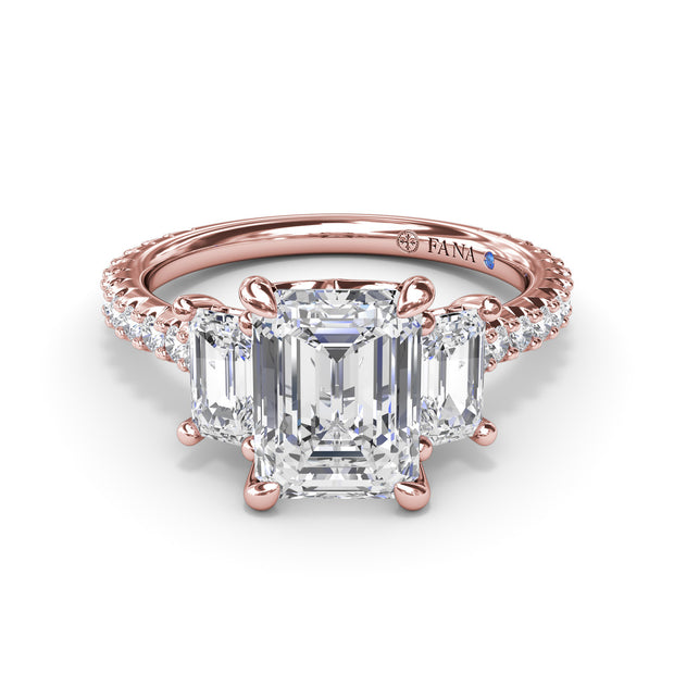 Three Stone Beauty Diamond Engagement Ring