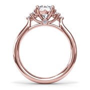 Sophisticated Side Cluster Diamond Engagement Ring