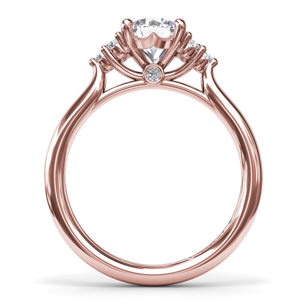 Sophisticated Side Cluster Diamond Engagement Ring
