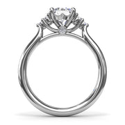 Sophisticated Side Cluster Diamond Engagement Ring