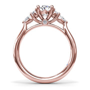 Pear Side Cluster Diamond Engagement Ring