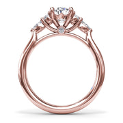 Marquise Side Cluster Diamond Engagement Ring