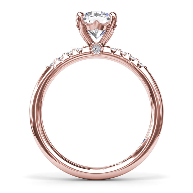 Quarter Band Diamond Engagement Ring