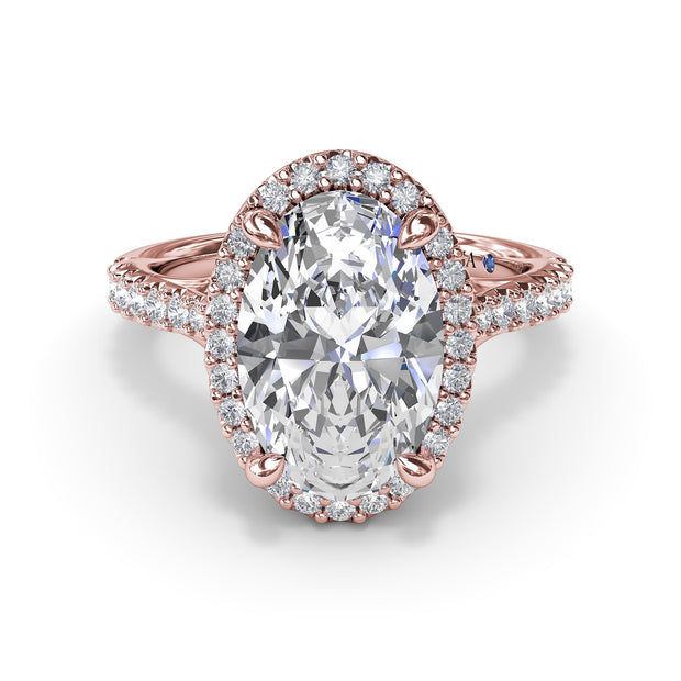 Majestic Halo Diamond Engagement Ring