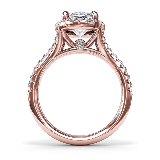 Majestic Halo Diamond Engagement Ring