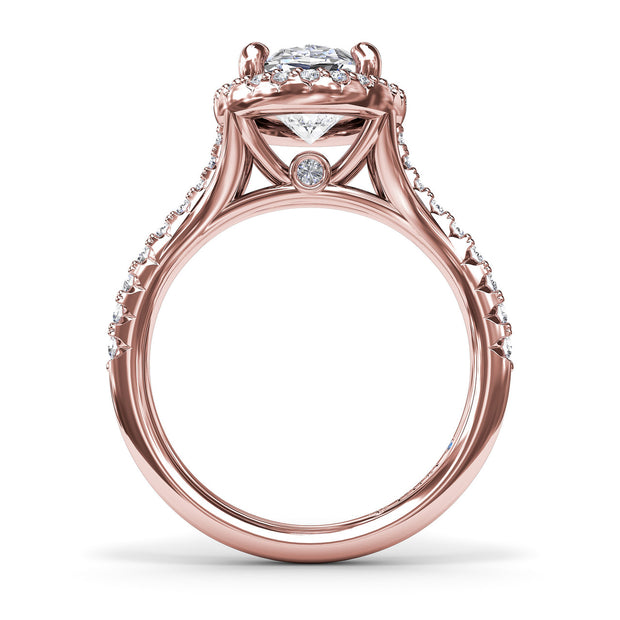 Majestic Halo Diamond Engagement Ring