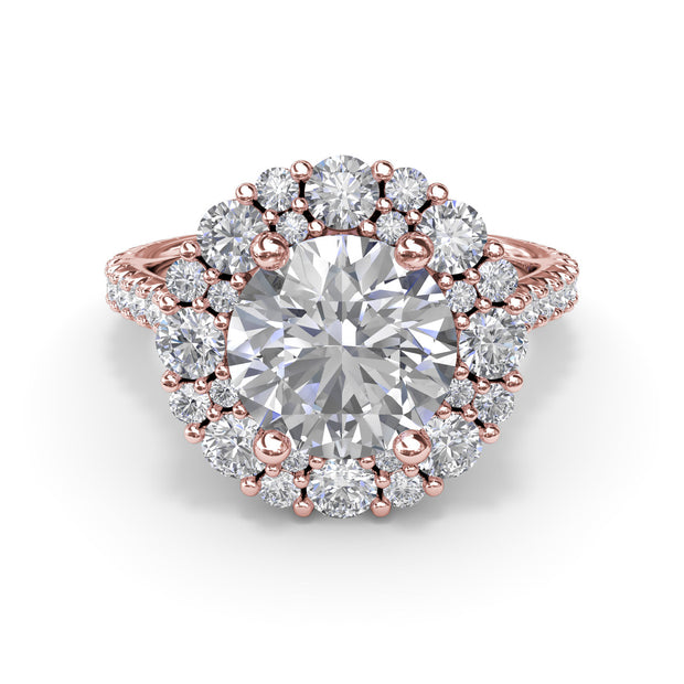 Floral Cluster Diamond Engagement Ring