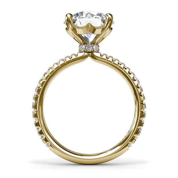 Hidden Halo Diamond Engagement Ring