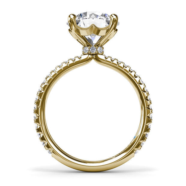 Hidden Halo Diamond Engagement Ring