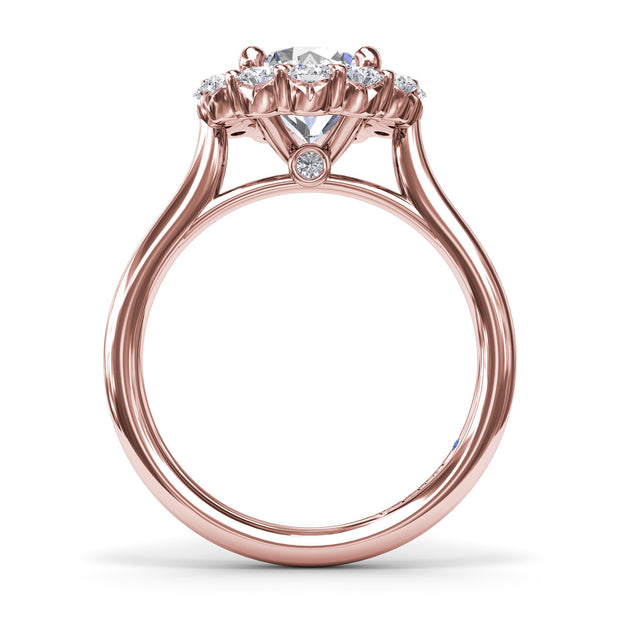 Floral Halo Diamond Engagement Ring
