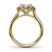 Floral Halo Diamond Engagement Ring