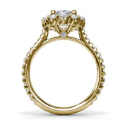 Floral Halo Diamond Engagement Ring