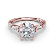 Modern Twist Three Stone Engagement Ring