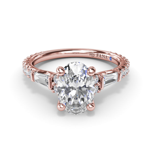 Modern Twist Three Stone Engagement Ring