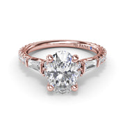 Modern Twist Three Stone Engagement Ring