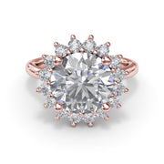 Floral Diamond Engagement Ring