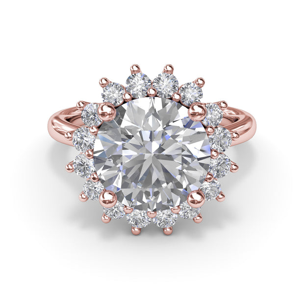 Floral Diamond Engagement Ring