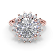 Floral Diamond Engagement Ring