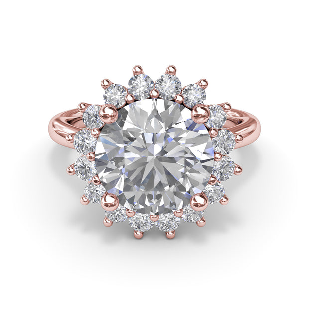 Floral Diamond Engagement Ring