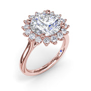 Floral Diamond Engagement Ring