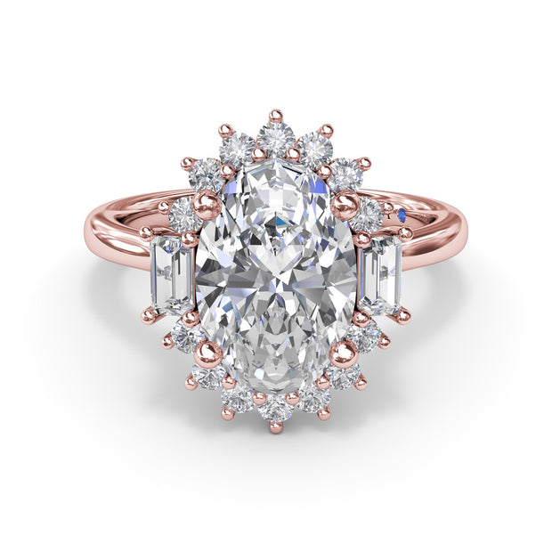 Modern Edge Diamond Engagement Ring