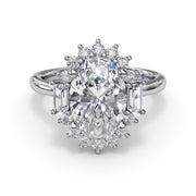 Modern Edge Diamond Engagement Ring