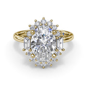 Modern Edge Diamond Engagement Ring