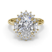 Modern Edge Diamond Engagement Ring