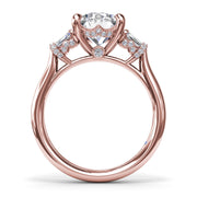 Double Baguette Diamond Engagement Ring