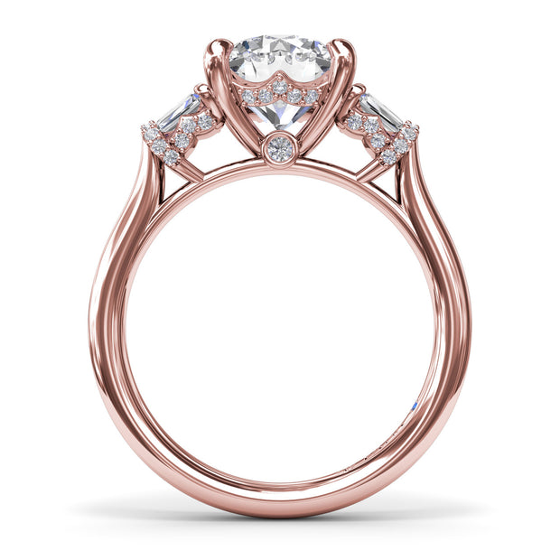 Double Baguette Diamond Engagement Ring
