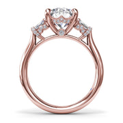 Double Baguette Diamond Engagement Ring