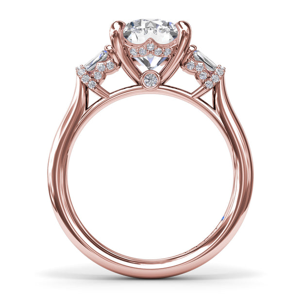 Double Baguette Diamond Engagement Ring