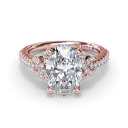 Oval Love Knot Diamond Engagement Ring