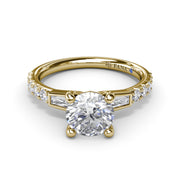 Tapered Baguette Diamond Engagement Ring