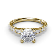 Tapered Baguette Diamond Engagement Ring