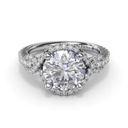 Round Love Knot Diamond Engagement Ring