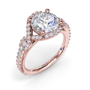 Round Love Knot Diamond Engagement Ring