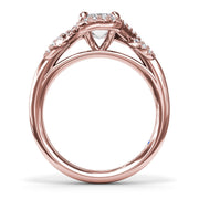 Emerald Love Knot Diamond Engagement Ring