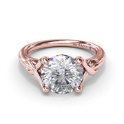 Smooth Love Knot Diamond Engagement Ring