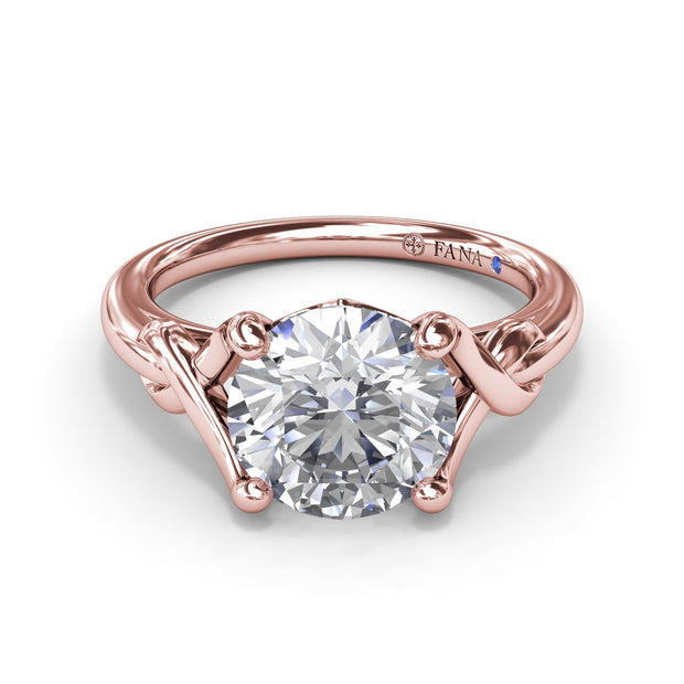 Smooth Love Knot Diamond Engagement Ring