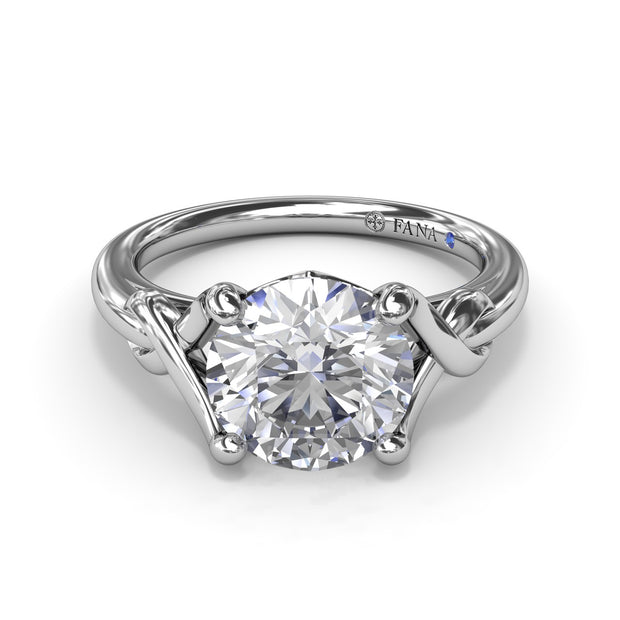 Smooth Love Knot Diamond Engagement Ring