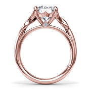 Smooth Love Knot Diamond Engagement Ring