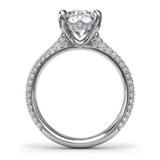 Tapered Pavé Diamond Engagement Ring