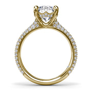 Tapered Pavé Diamond Engagement Ring
