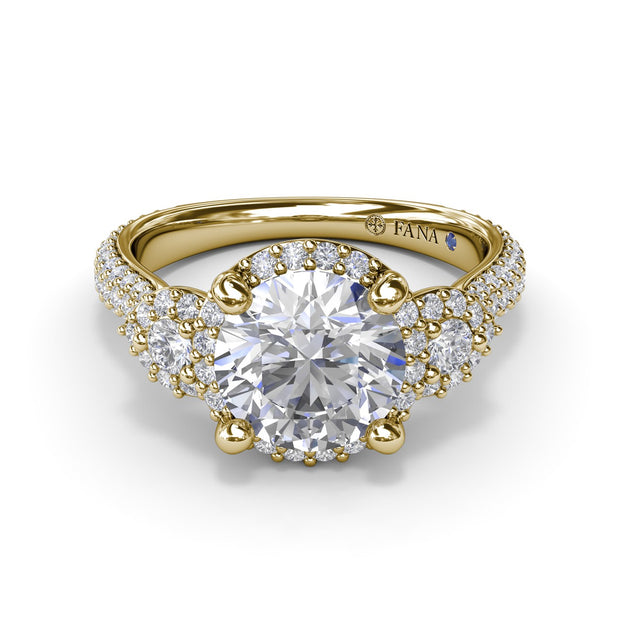 Full Halo Diamond Pavé Engagement Ring