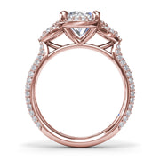 Full Halo Diamond Pavé Engagement Ring