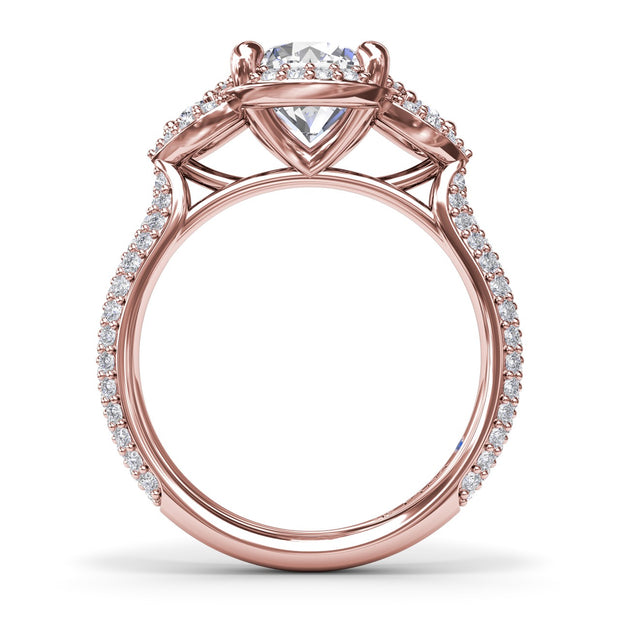 Full Halo Diamond Pavé Engagement Ring