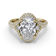 Double Pavé Diamond Halo Engagement Ring
